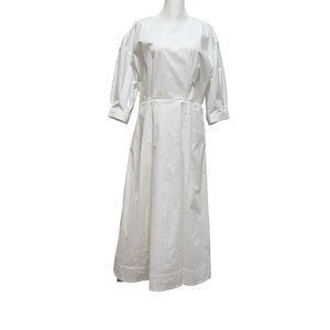 Aritzia Babaton White Puff Sleeve Long Dress